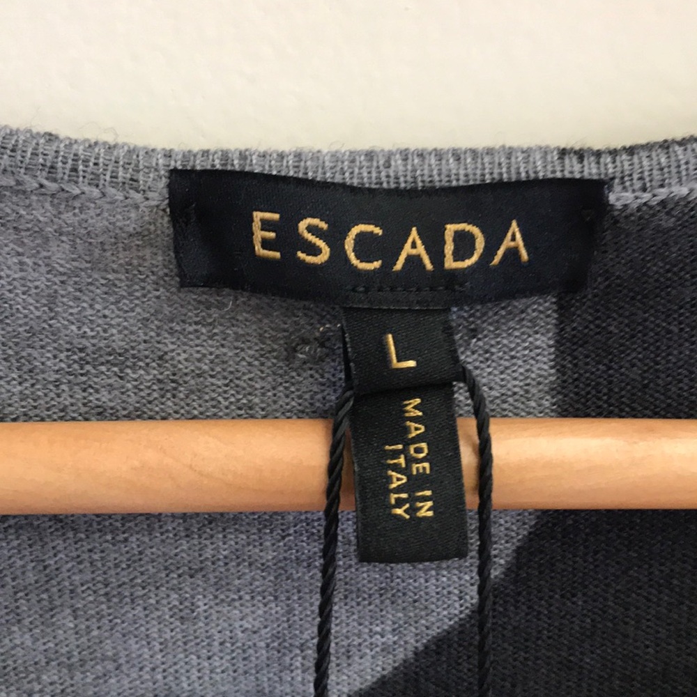 Escada Santira Virgin Wool Zebra Cardigan Sweater - Picture 3 of 4